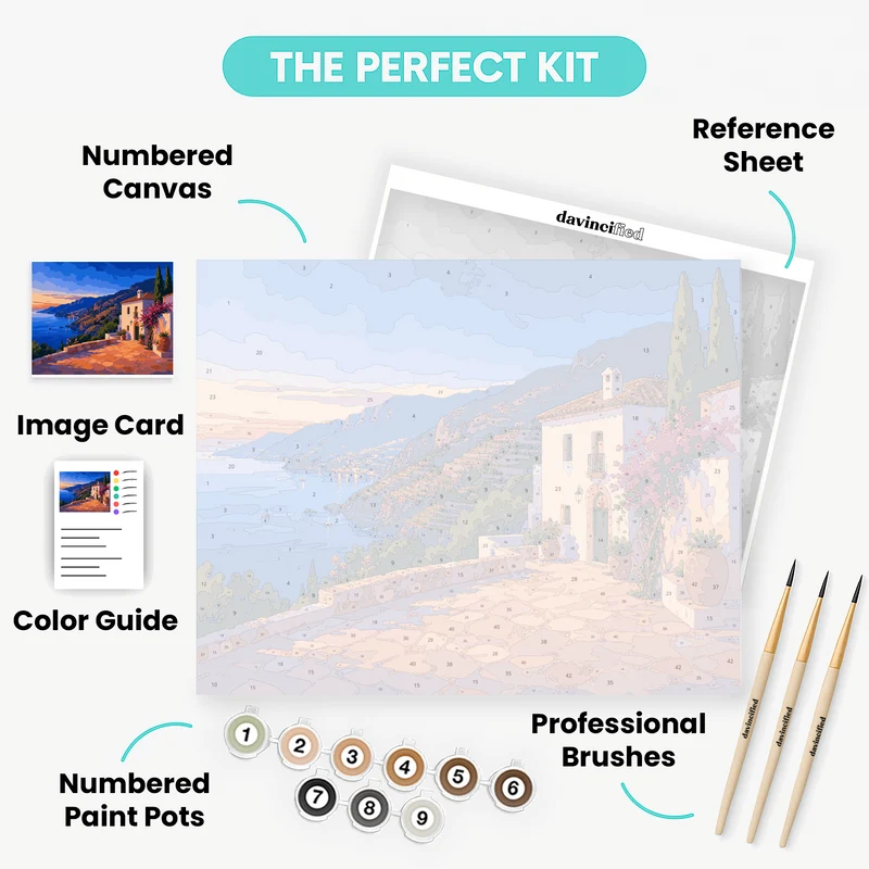 Coastal Terrace at Dusk - Paint by Numbers Kit