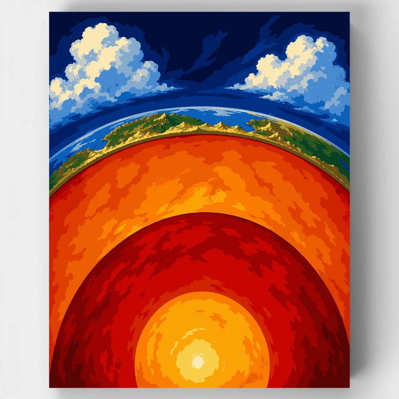 Earth's Inner Core - Paint by Numbers Kit