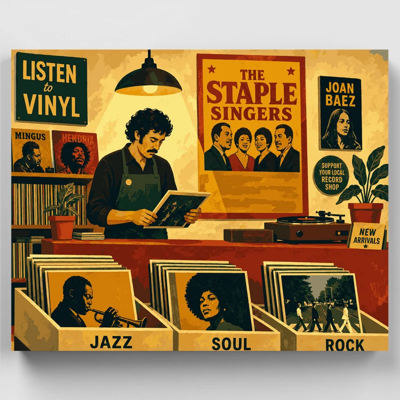 Record Shop Groove - Paint by Numbers Kit