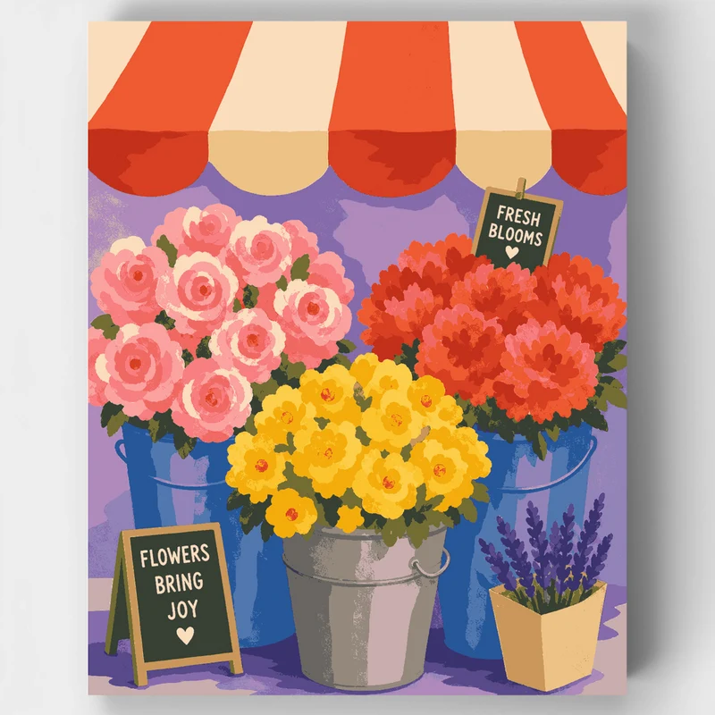 Flower Market Blooms - Paint by Numbers Kit