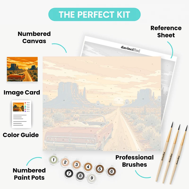 Desert Road at Sunset - Paint by Numbers Kit
