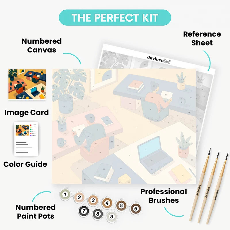 Cozy Study Space - Paint by Numbers Kit