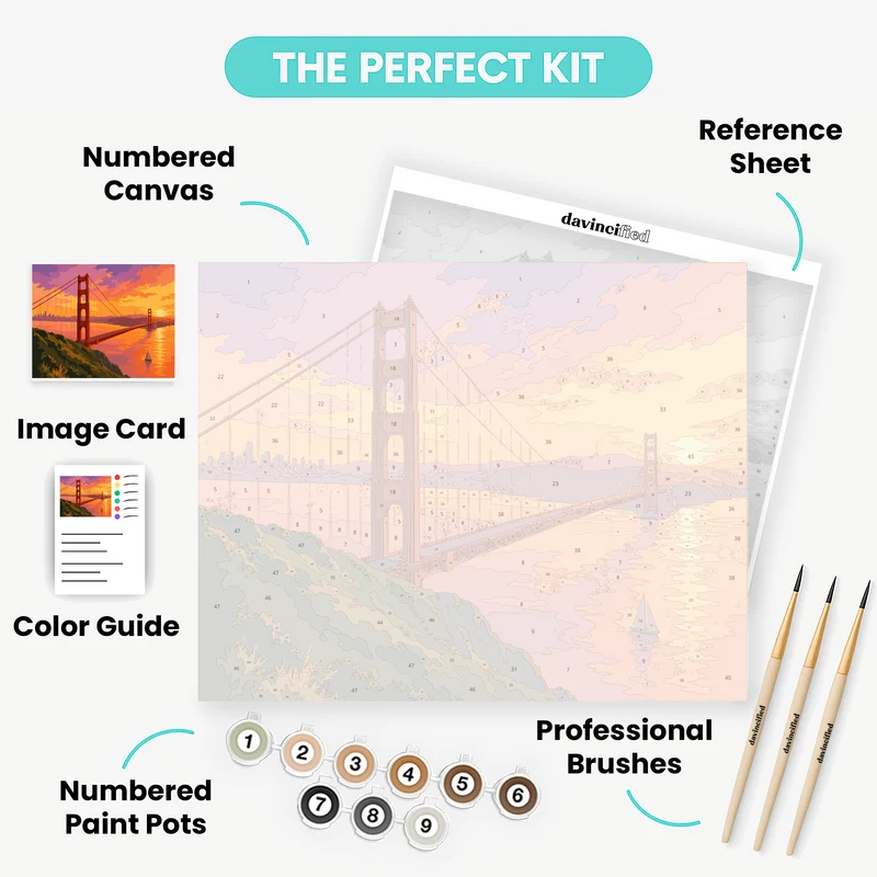 Golden Gate Sunset - Paint by Numbers Kit