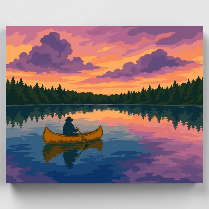Sunset Canoe - Paint by Numbers Kit