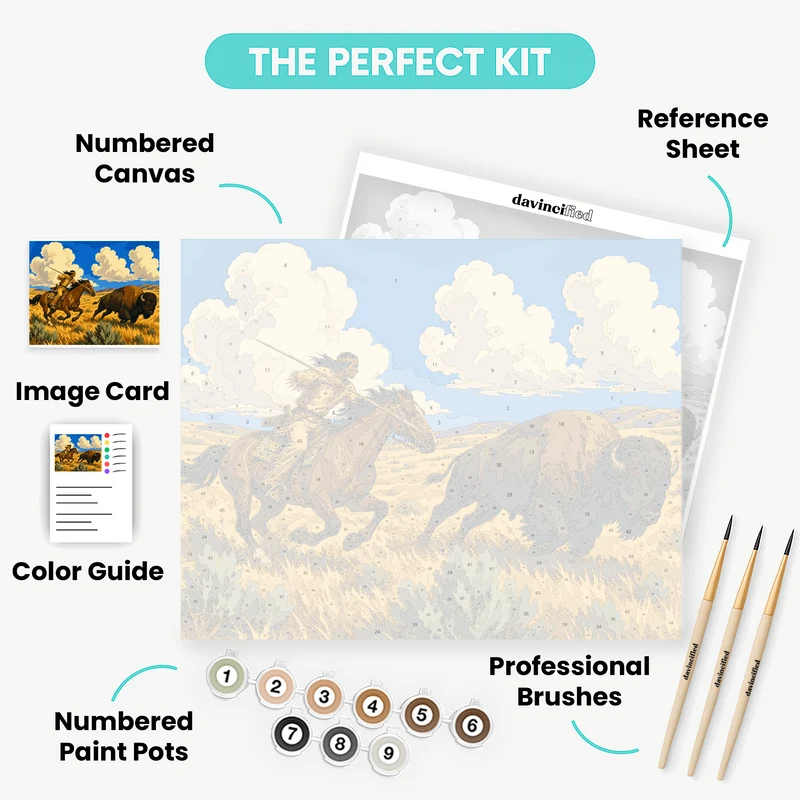 Buffalo Hunt - Paint by Numbers Kit