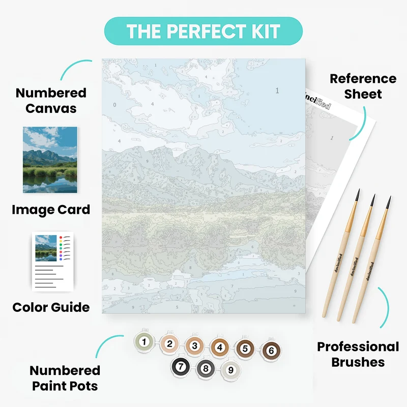 Mountain Wetland Reflection - Paint by Numbers Kit