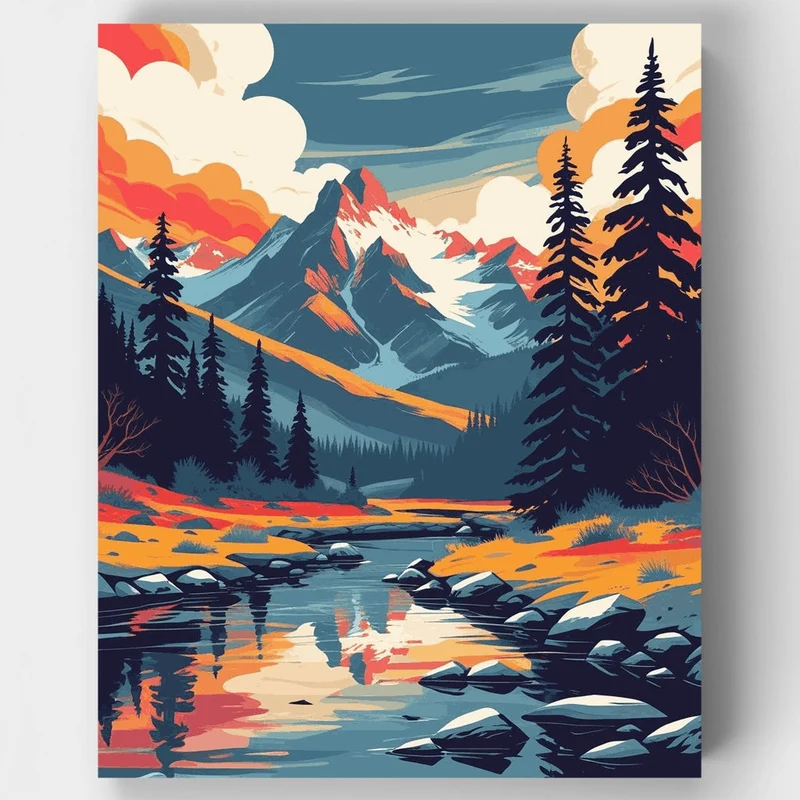 Torres del Paine Mountain Wilderness - Paint by Numbers Kit