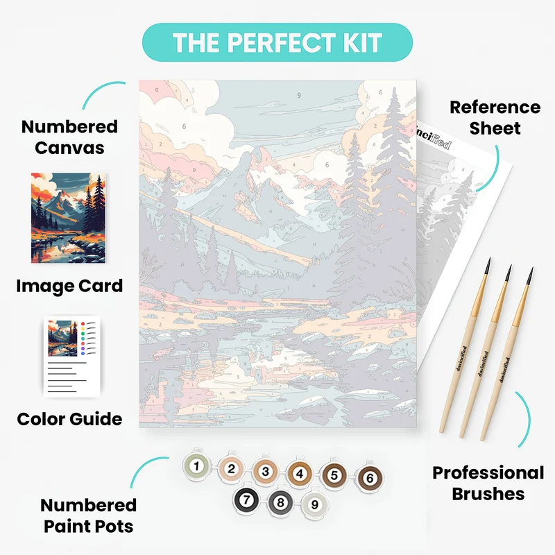 Torres del Paine Mountain Wilderness - Paint by Numbers Kit