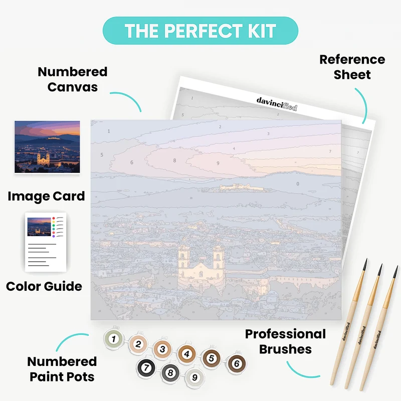 Illuminated Cathedral at Twilight - Paint by Numbers Kit