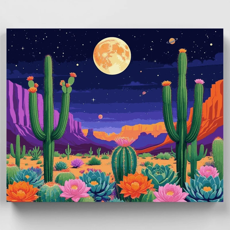 Desert Night Blooms - Paint by Numbers Kit