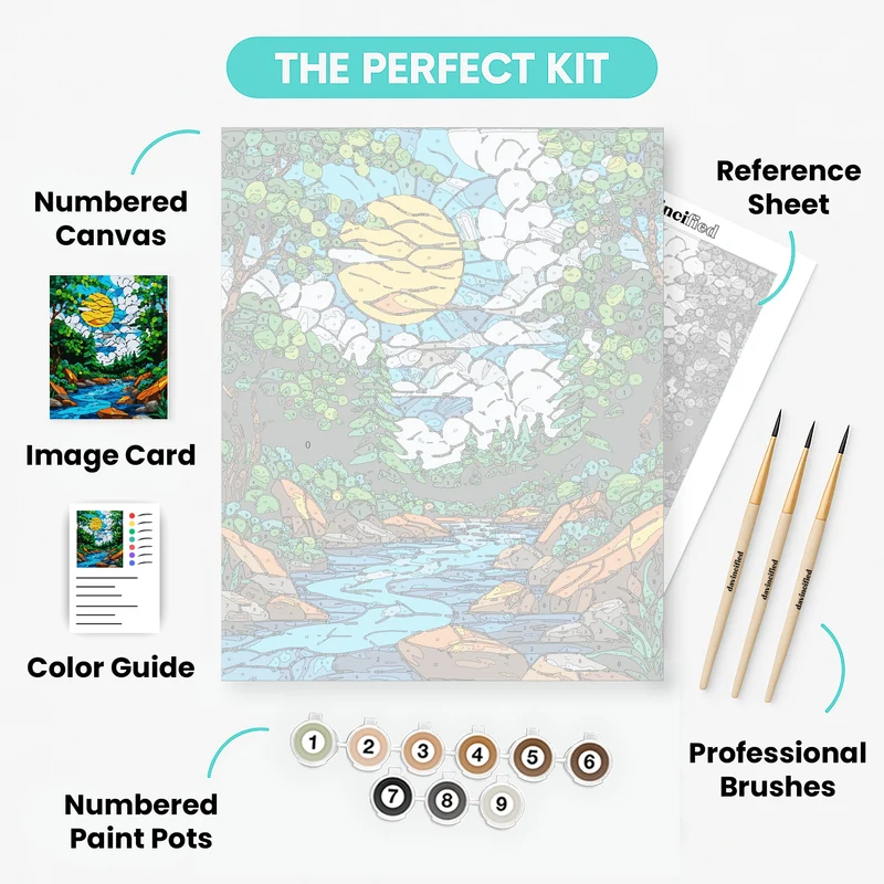 Stained Glass Nature Scene - Paint by Numbers Kit