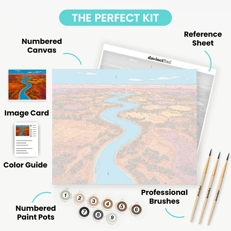 Australian Outback River - Paint by Numbers Kit