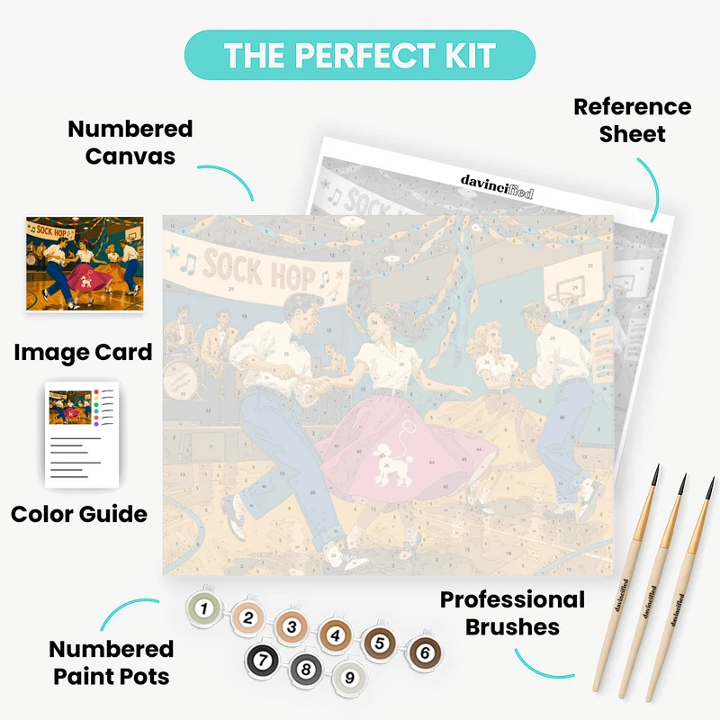 Sock Hop Dance - Paint by Numbers Kit