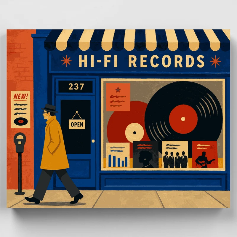 Record Shop Stroll - Paint by Numbers Kit