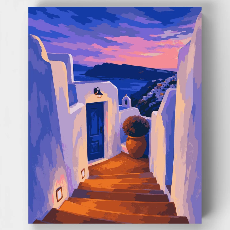Santorini Stairway - Paint by Numbers Kit