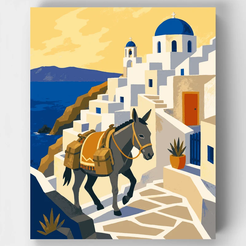 Santorini Donkey - Paint by Numbers Kit