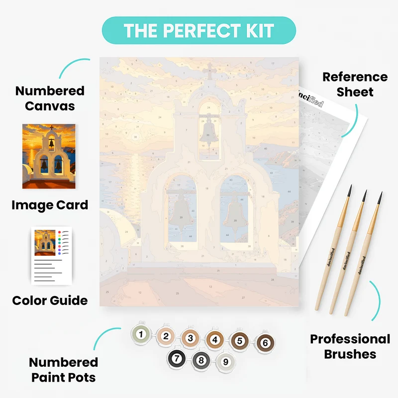 Santorini Sunset Bells - Paint by Numbers Kit