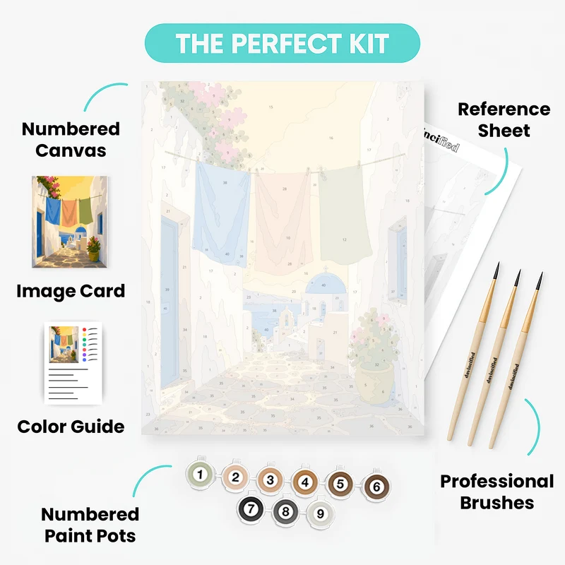 Santorini Alley - Paint by Numbers Kit