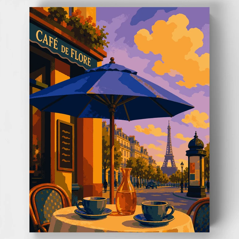 Café de Flore Paris - Paint by Numbers Kit