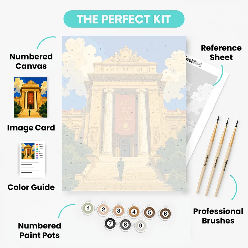 Museum Steps at Golden Hour - Paint by Numbers Kit