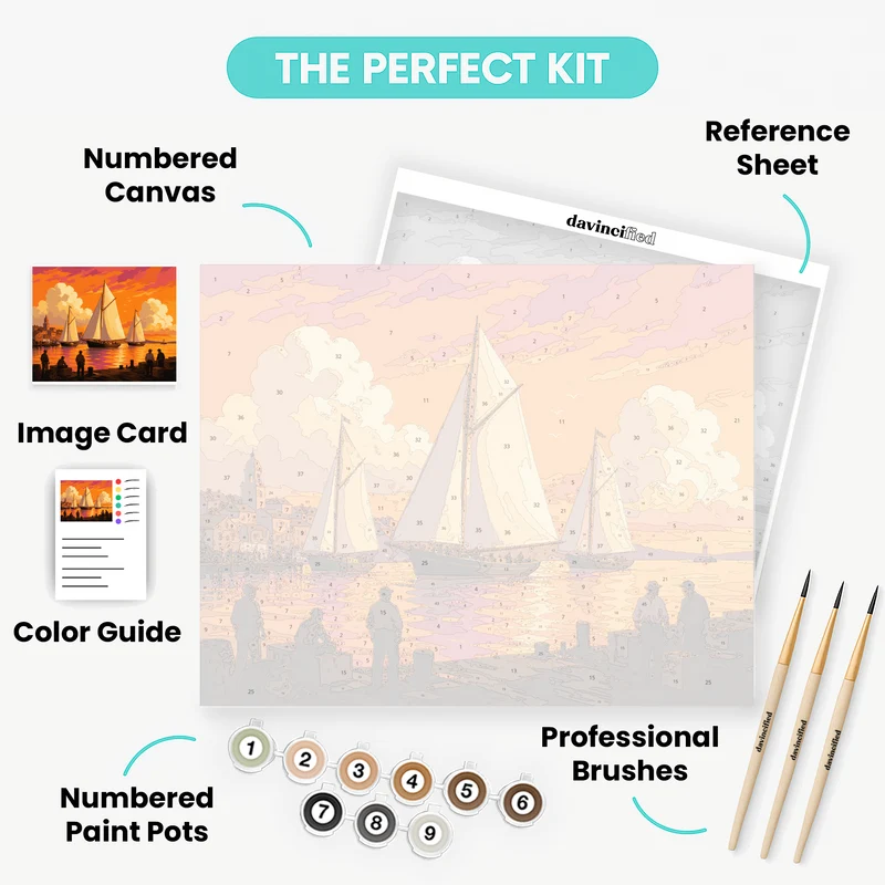 Harbor Sunset Regatta - Paint by Numbers Kit