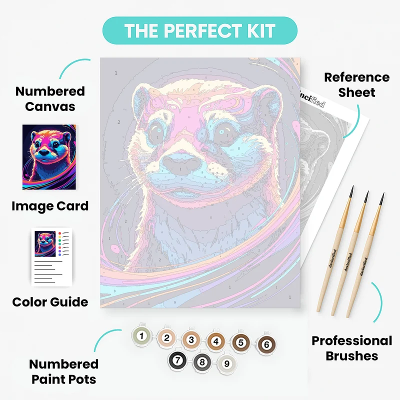 Vibrant Otter Portrait - Paint by Numbers Kit