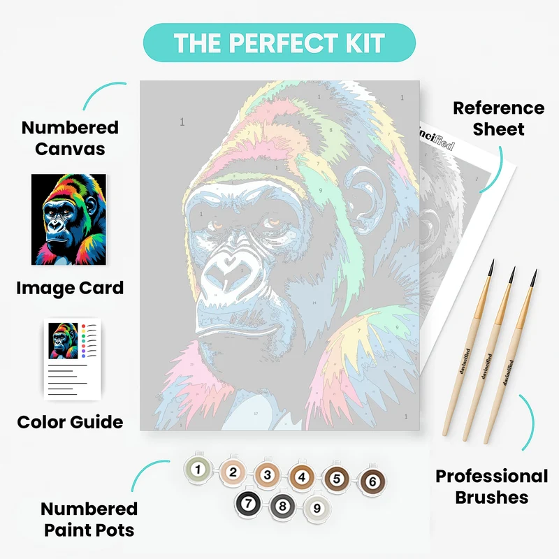 Colorful Gorilla - Paint by Numbers Kit