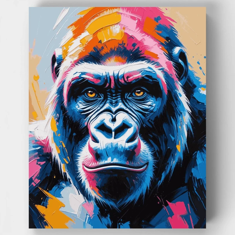 Vibrant Gorilla Portrait - Paint by Numbers Kit