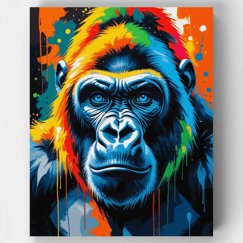 Vibrant Gorilla Street Art - Paint by Numbers Kit