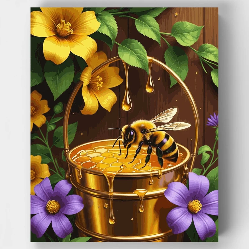 Honeybee on Golden Honeycomb - Paint by Numbers Kit