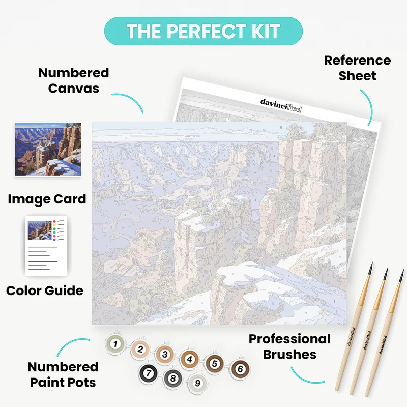 Grand Canyon Winter Vista - Paint by Numbers Kit