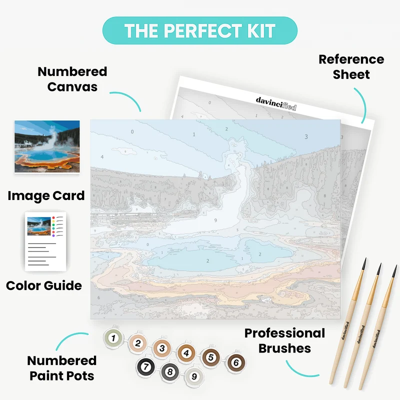 Yellowstone Geothermal Pool Paradise - Paint by Numbers Kit