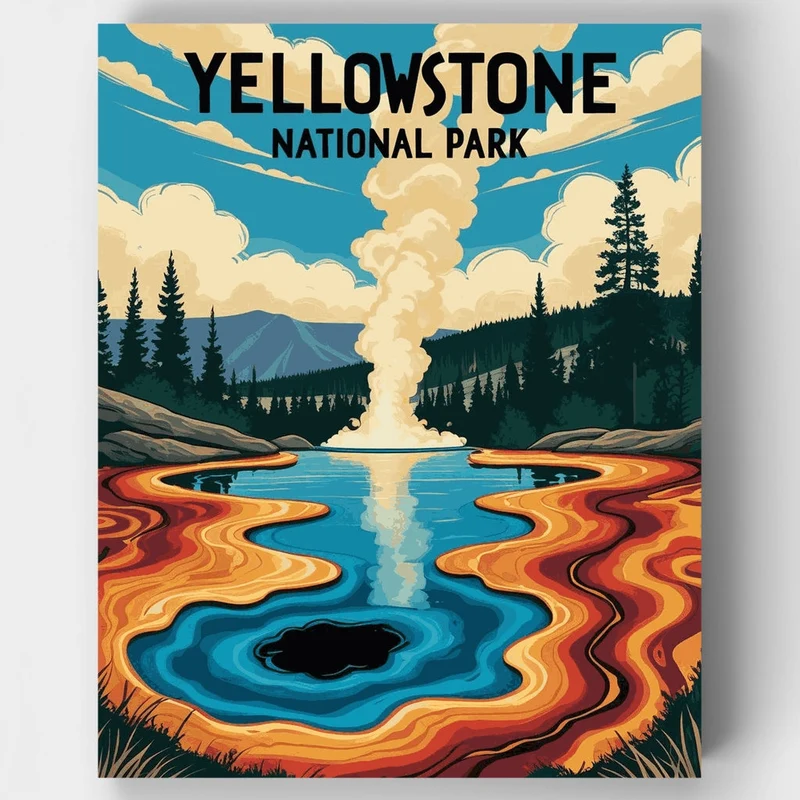 Yellowstone Geothermal Wonder - Paint by Numbers Kit