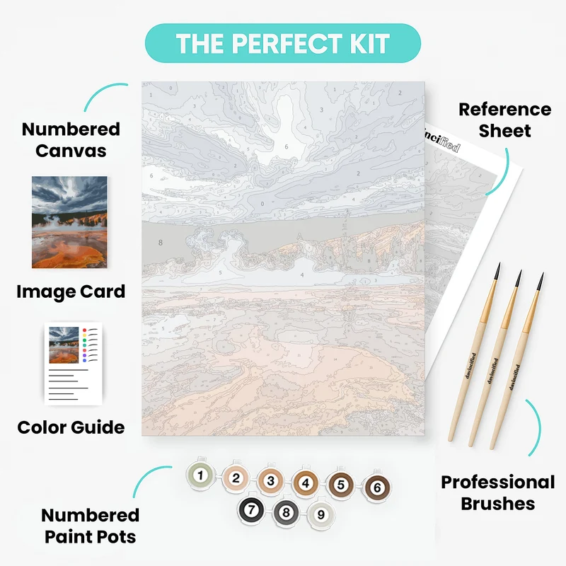 Yellowstone Geothermal Springs - Paint by Numbers Kit