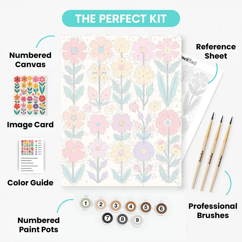 Colorful Flower Garden - Paint by Numbers Kit