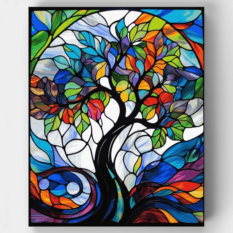 Stained Glass Tree of Life - Paint by Numbers Kit
