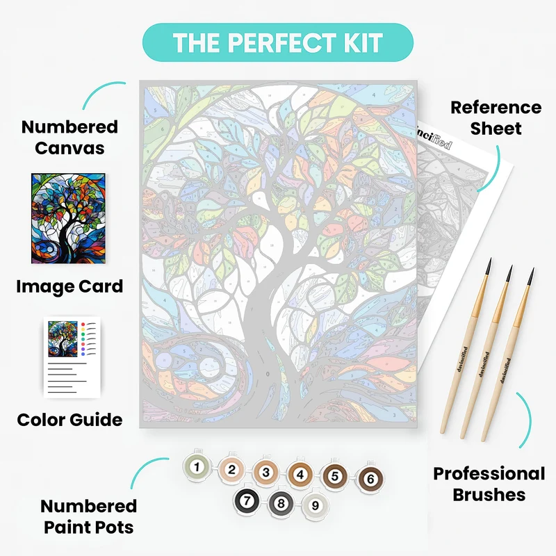 Stained Glass Tree of Life - Paint by Numbers Kit