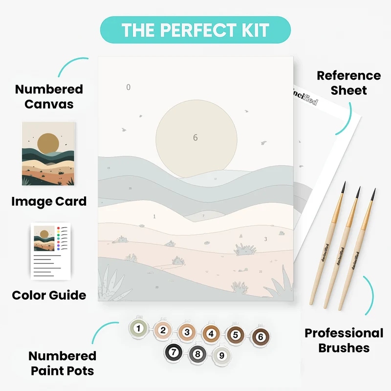 Desert Landscape with Sun - Paint by Numbers Kit