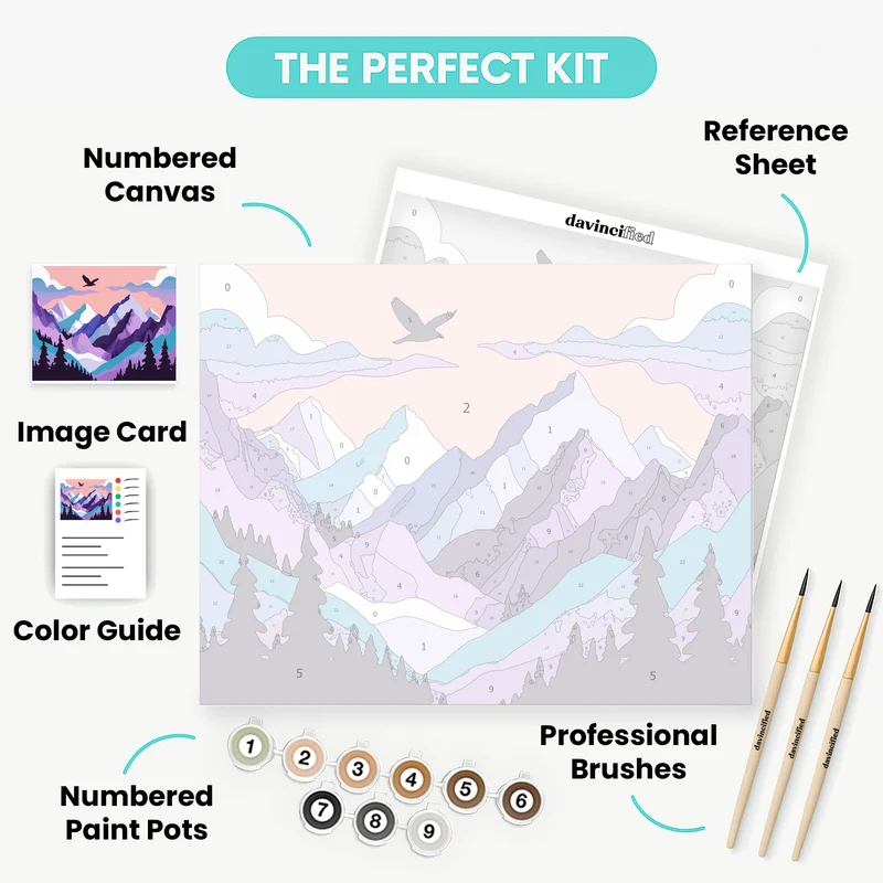 Mountain Landscape with Eagle - Paint by Numbers Kit
