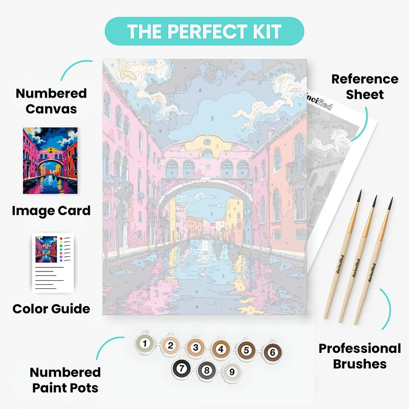 Vibrant Venice Canal Scene - Paint by Numbers Kit