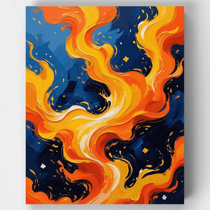 Fiery Cosmic Swirls - Paint by Numbers Kit