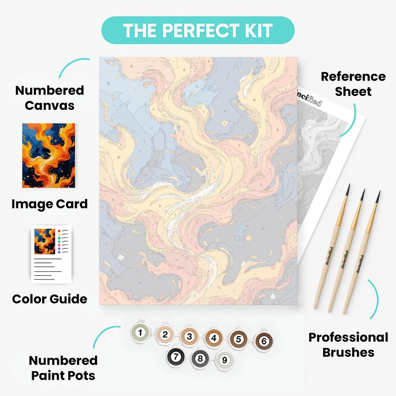 Fiery Cosmic Swirls - Paint by Numbers Kit