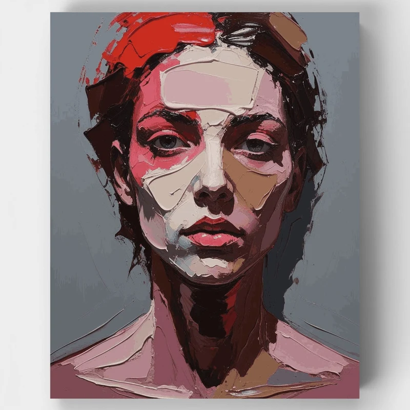 Expressive Portrait in Bold Colors - Paint by Numbers Kit
