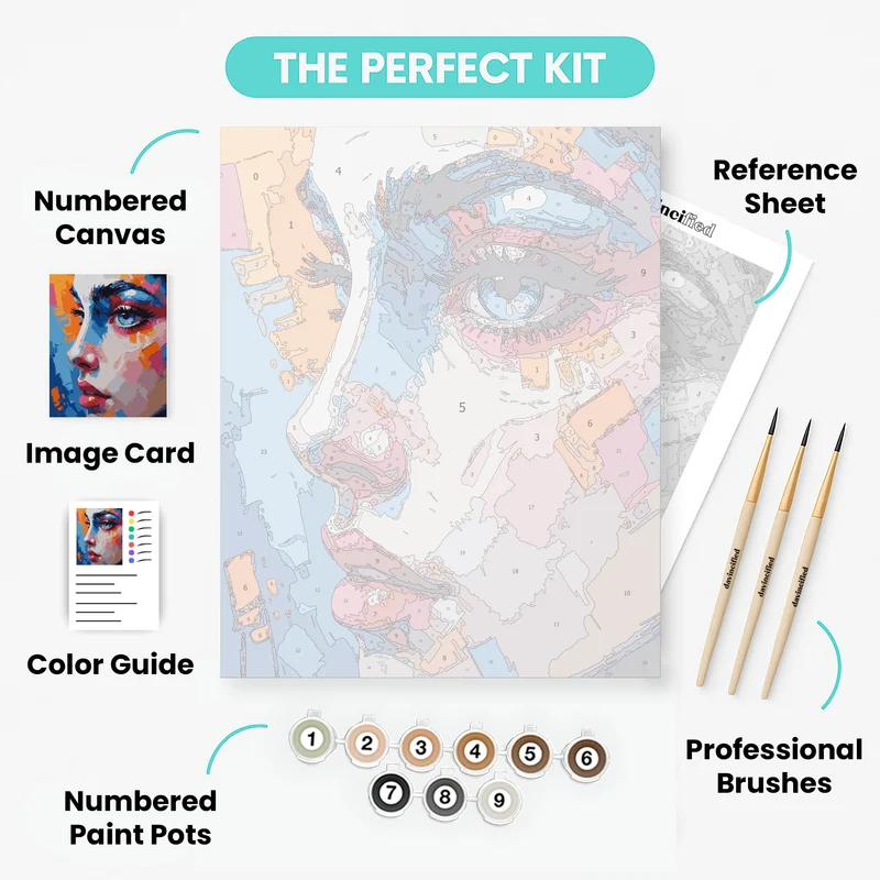 Vibrant Abstract Portrait - Paint by Numbers Kit