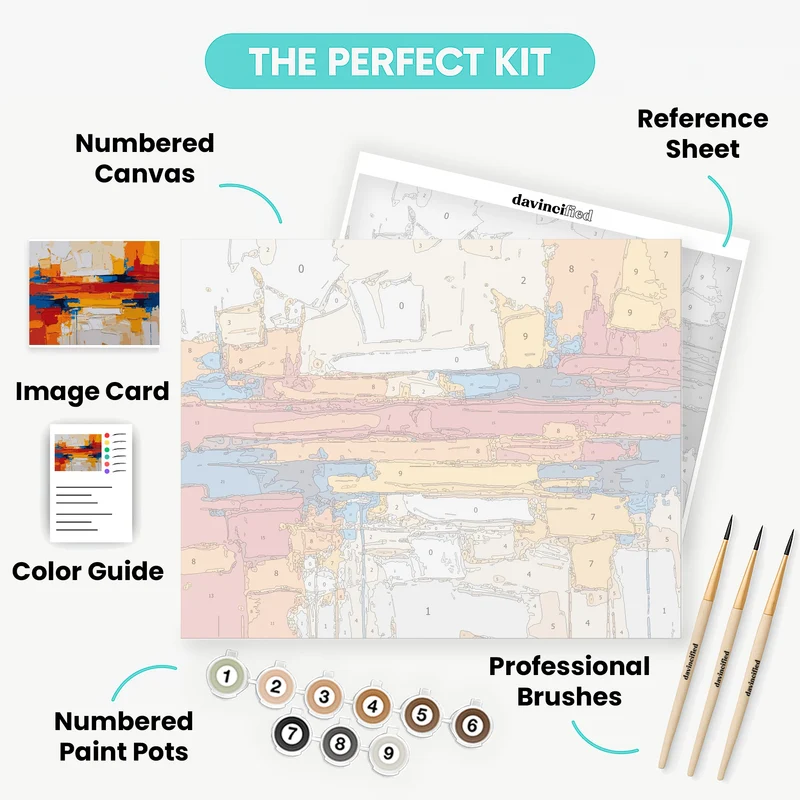 Vibrant Abstract Composition - Paint by Numbers Kit