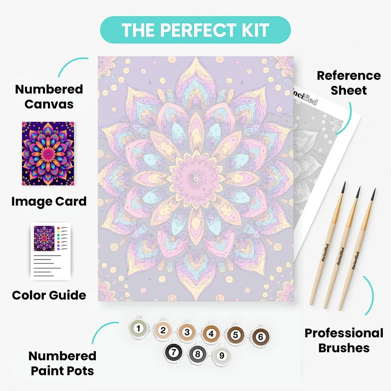 Cosmic Mandala Bloom - Paint by Numbers Kit