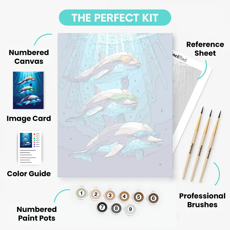 Cool Dolphins in Sunglasses - Paint by Numbers Kit