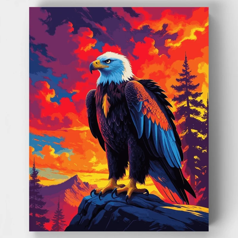 Majestic Eagle at Sunset - Paint by Numbers Kit