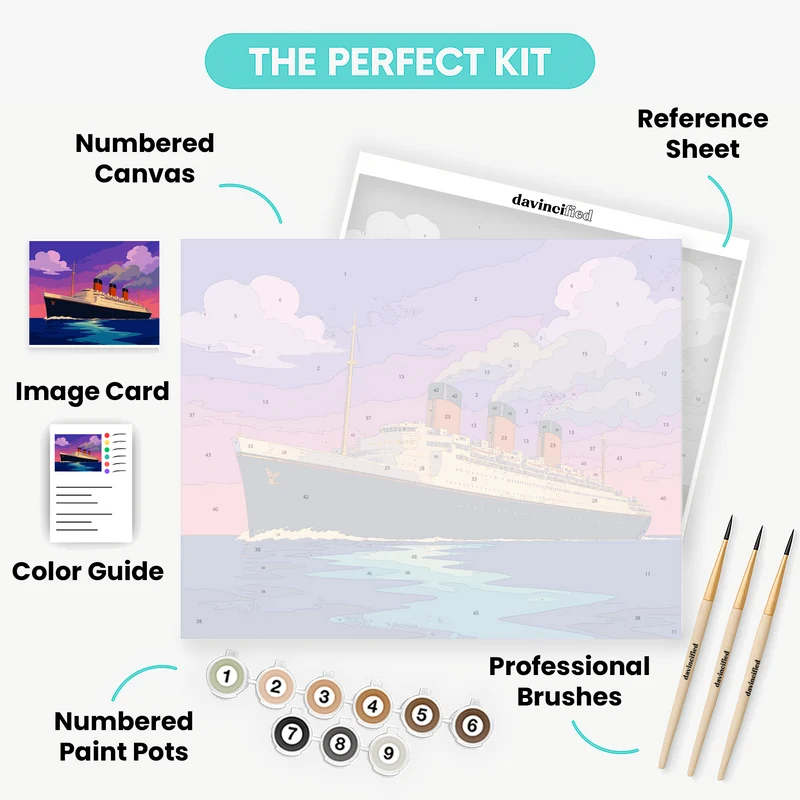 Art Deco Grand Ocean Voyage - Paint by Numbers Kit