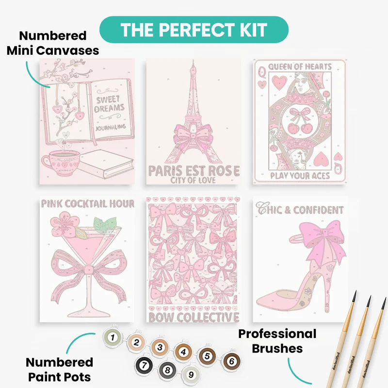 Pink Chic Vibes - Mini Paint by Numbers Set